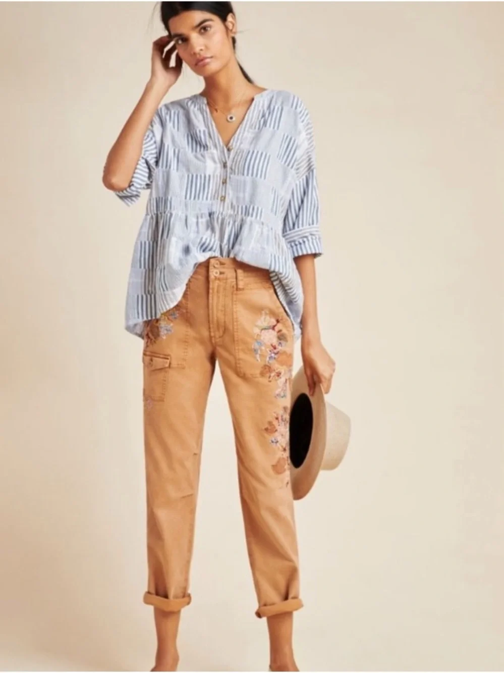Anthropologie The Wanderer Rust-Tan High-Waist Utility Pants - Picture 3 of 9